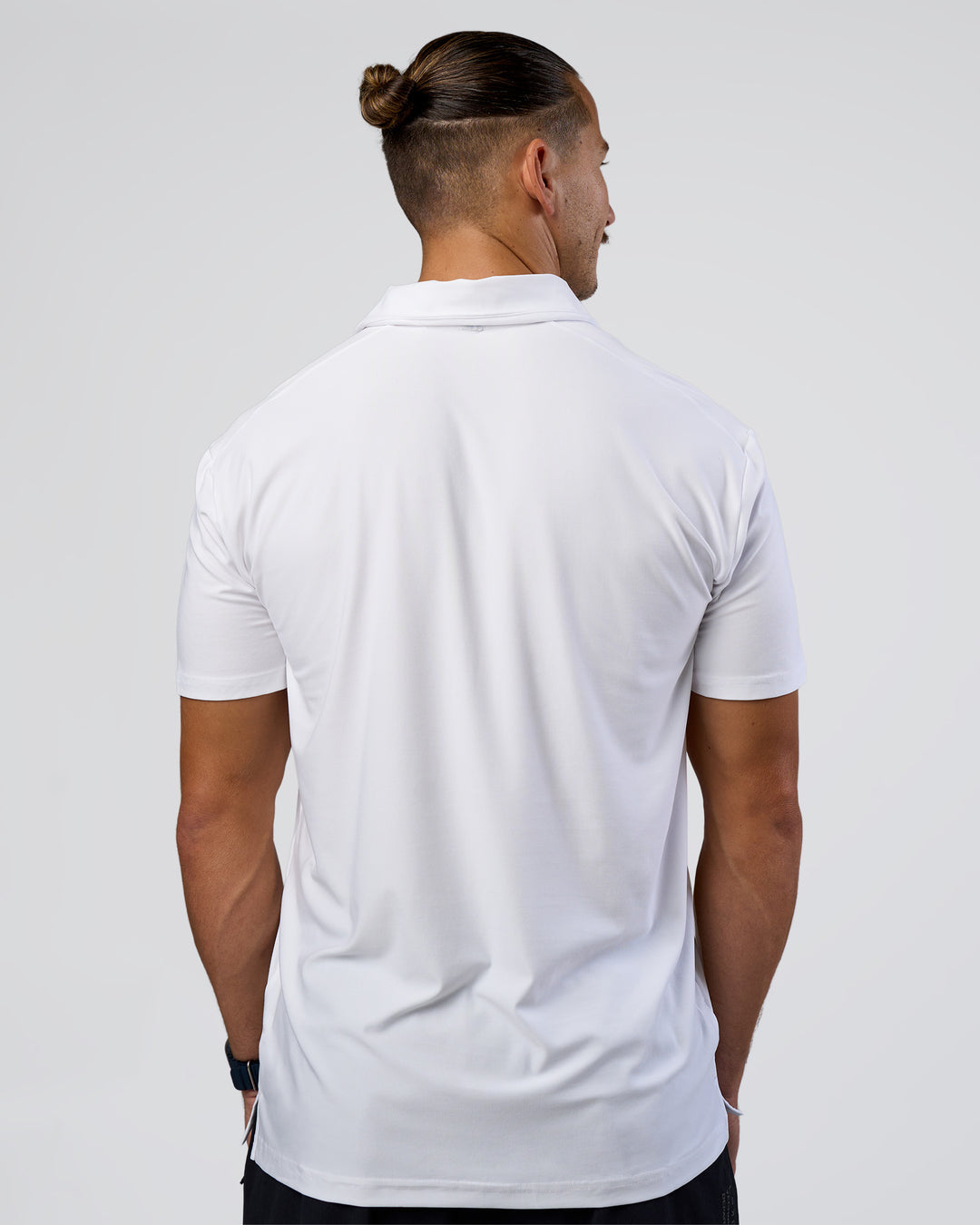 Man wearing Drive Polo - White | Model:Jaiden | Size:M
