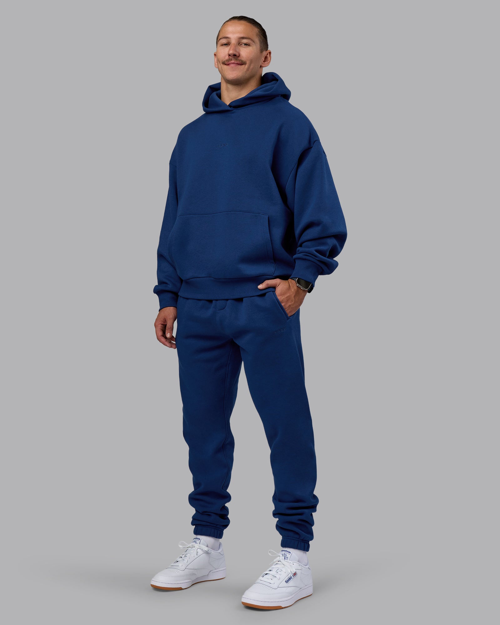 Man wearing MVP Track Pant - Midnight Blue | Model:Jaiden | Size:M