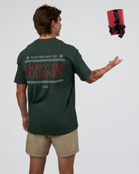 Man wearing Merry Journey FLXCotton Oversized Tee - Vital Green-White | Model:Konnor | Size:M