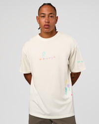 Man wearing Mother's Day FLXCotton Oversize Tee - Off White | Model:Malebo | Size:M