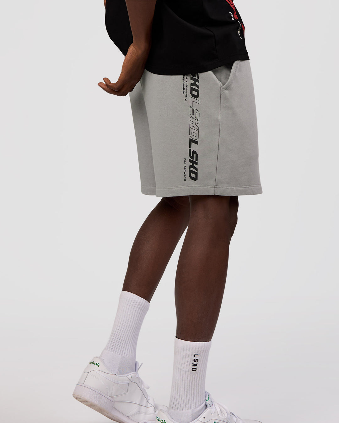 Man wearing Nothing Is Impossible 6" Short - Alloy-Black | Model:Okello | Size:M