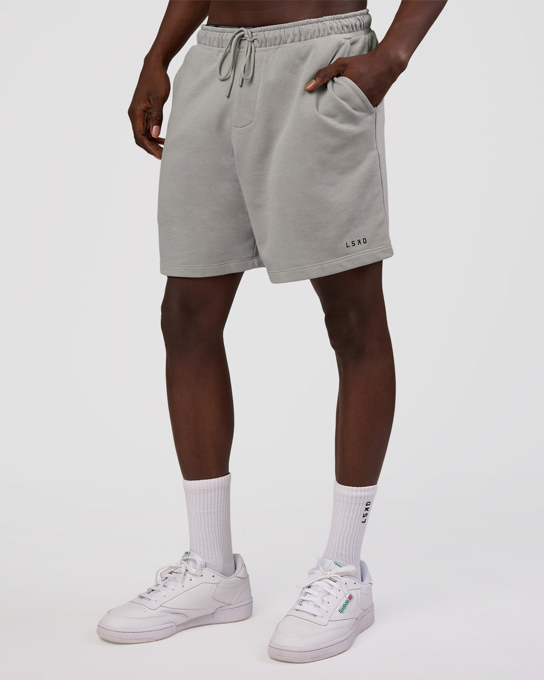 Man wearing Nothing Is Impossible 6" Short - Alloy-Black | Model:Okello | Size:M