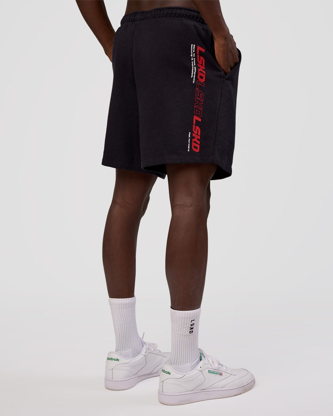 Man wearing Nothing Is Impossible 6" Short - Black-Flame | Model:Okello | Size:M