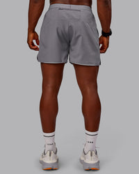 Man wearing Pace Lined Performance Short  5" in Storm Front | Size:M