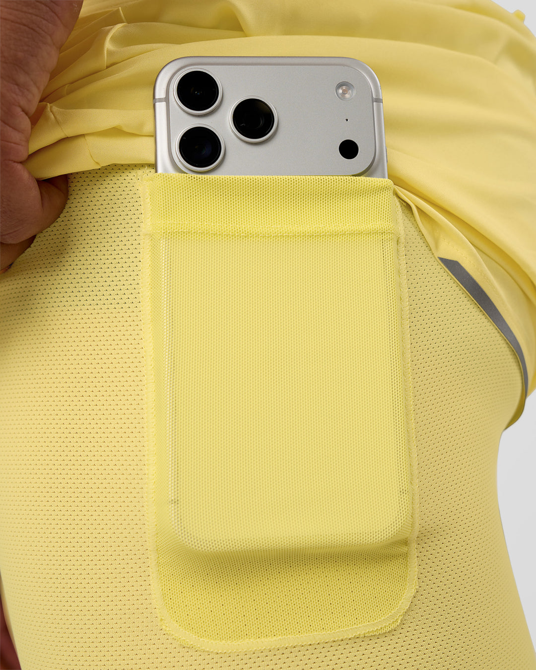 Man wearing Pace 5" Lined Running Short - Yellow Fizz | Model:George | Size:M