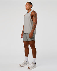 Man wearing Pace 5" Lined Running Short - Alloy | Model:Malebo | Size:M