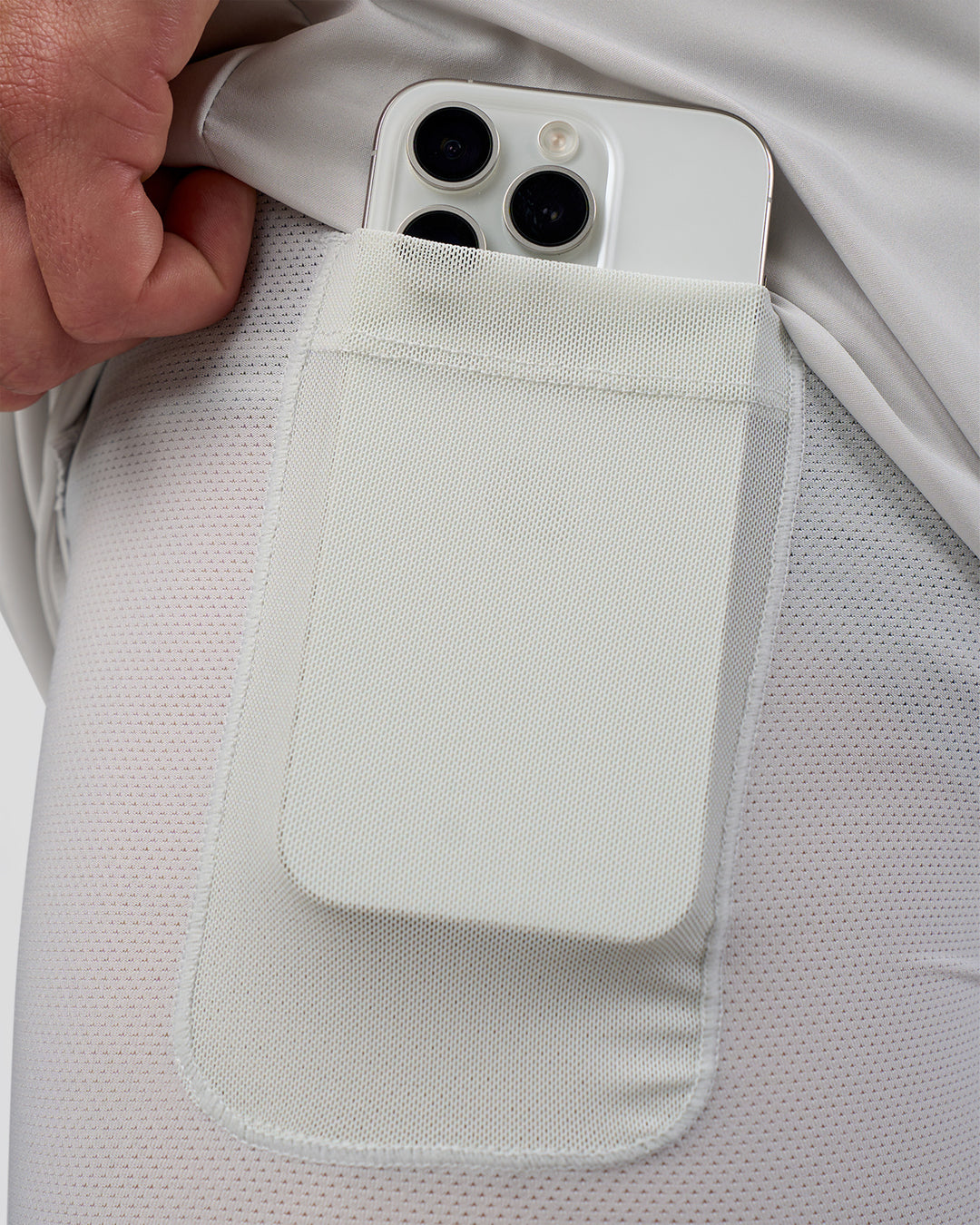 Man wearing Pace 5" Lined Running Short - Digital Mist-Flame | Model:Konnor | Size:M