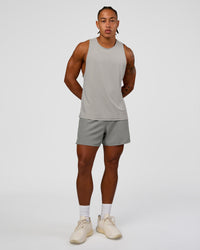 Man wearing Pace 5" Running Short - Alloy | Model:Malebo | Size:M