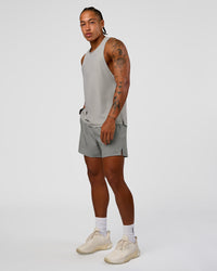 Man wearing Pace 5" Running Short - Alloy | Model:Malebo | Size:M