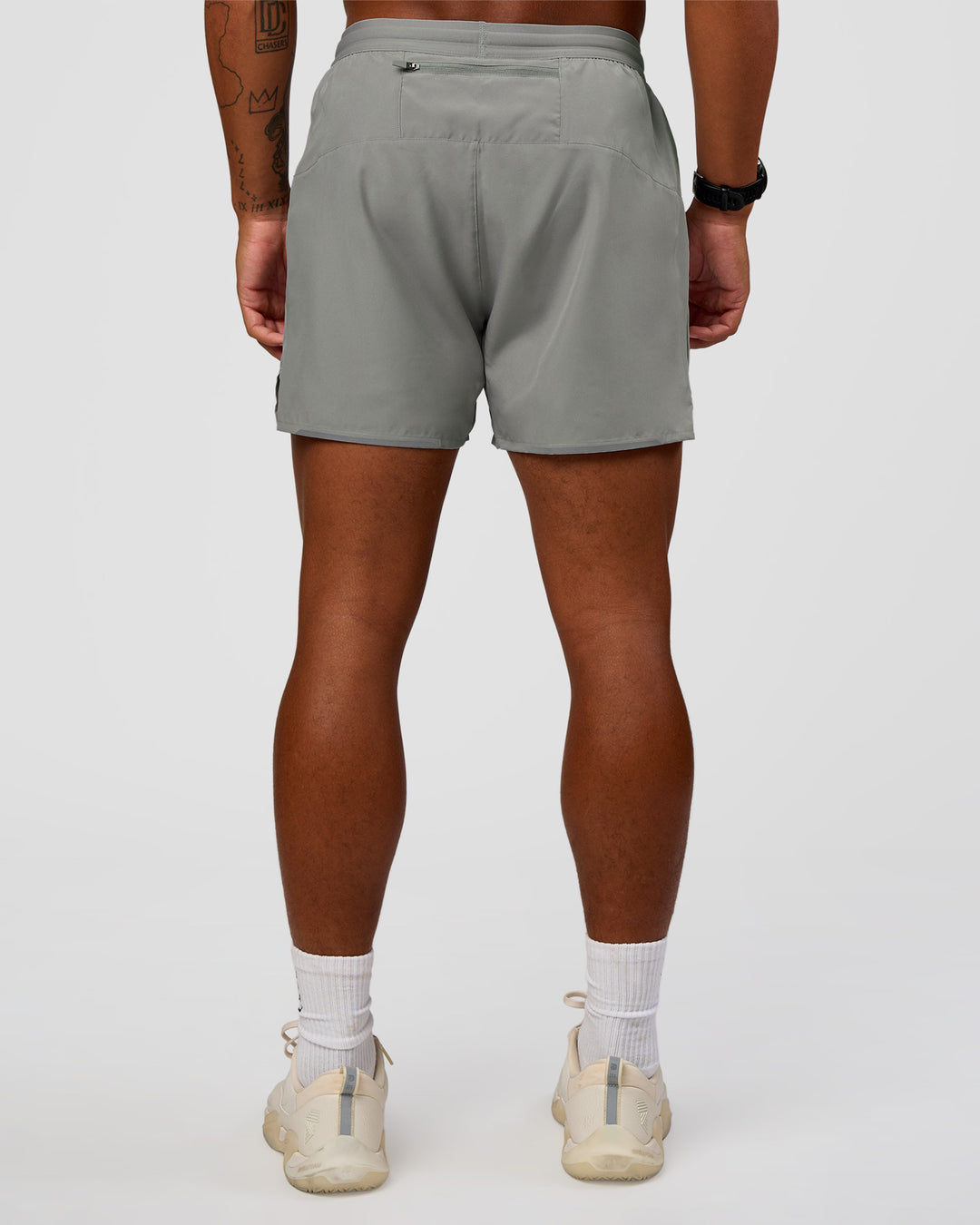 Man wearing Pace 5" Running Short - Alloy | Model:Malebo | Size:M