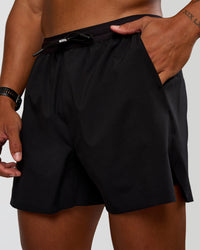 Man wearing Pace Air 5" Lined Running Short - Black | Model:Malebo | Size:M