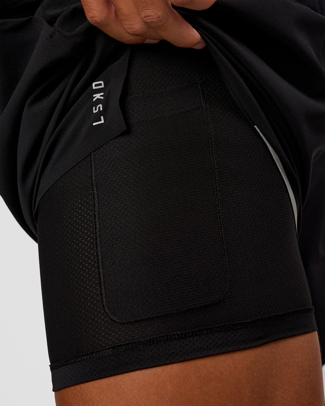 Man wearing Pace Air 5" Lined Running Short - Black | Model:Malebo | Size:M