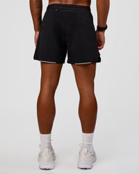 Man wearing Pace Air 5" Lined Running Short - Black | Model:Malebo | Size:M