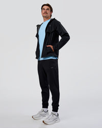 Man wearing Pace Running Jacket - Black | Model:Konnor | Size:M
