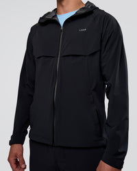 Man wearing Pace Running Jacket - Black | Model:Konnor | Size:M
