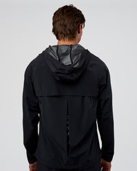 Man wearing Pace Running Jacket - Black | Model:Konnor | Size:M