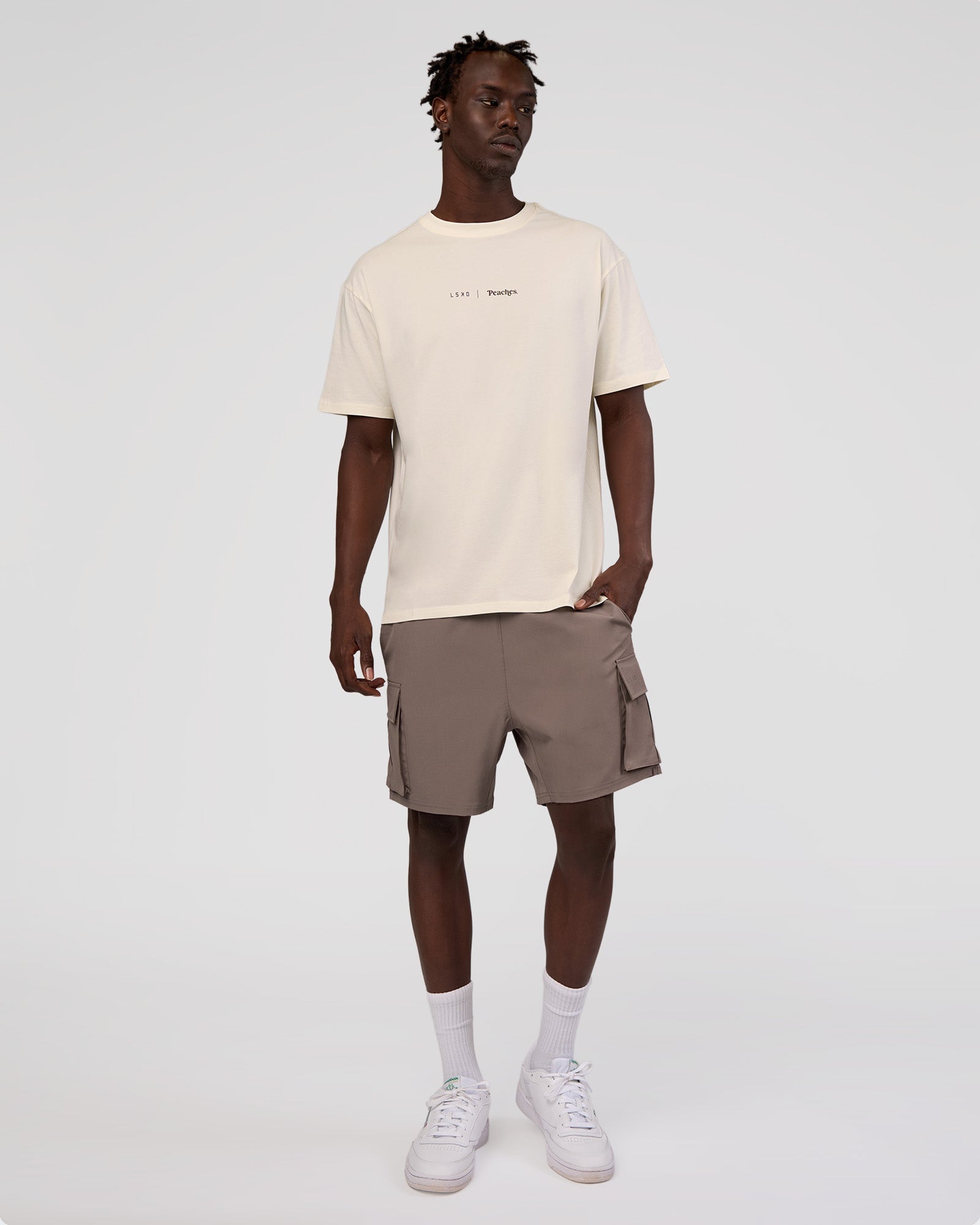 Peaches x LSKD Collection FLXCotton Oversize Tee - Off White | LSKD