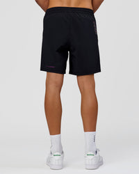 Man wearing Pride Rep 7" Training Shorts - Black - Black | Model:Albert | Size:M