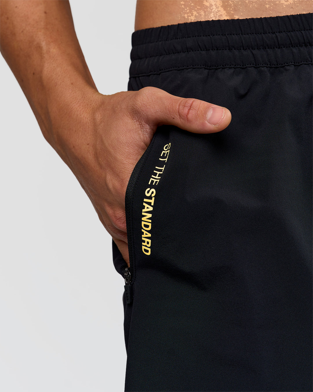 Man wearing Pride Rep 7" Training Shorts - Black - Black | Model:Albert | Size:M