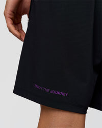 Man wearing Pride Rep 7" Training Shorts - Black - Black | Model:Albert | Size:M