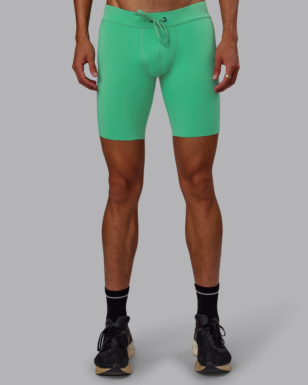 Man wearing Race Day Short Tight 8&quot; - Mystic Green | Model:Jaxon | Size:M