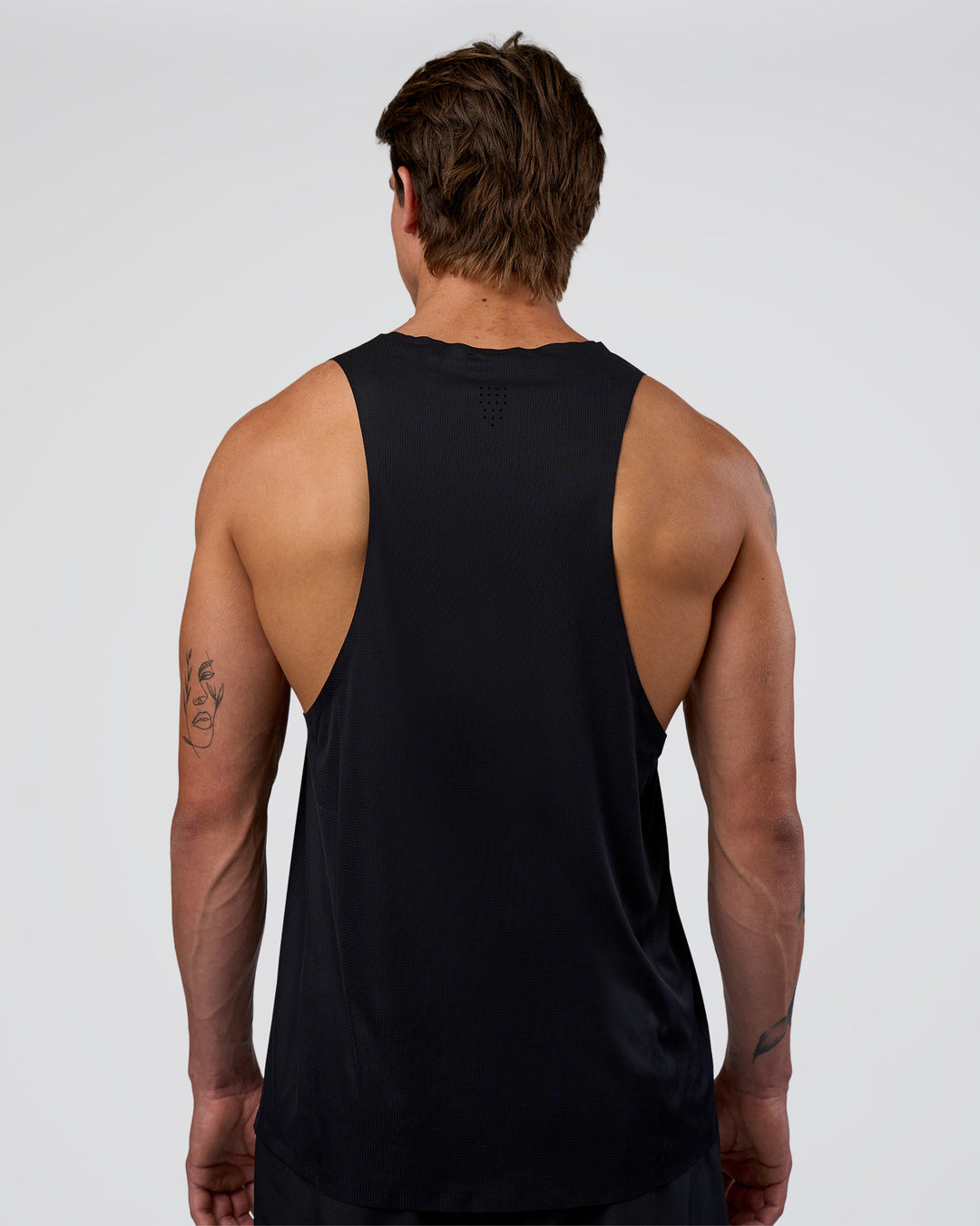 Man wearing Race Day Tank - Black-White | Model:Konnor | Size:M