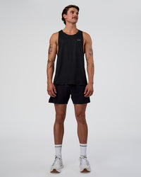 Man wearing Race Day Tank - Black-Yellow Fizz | Model:Konnor | Size:M
