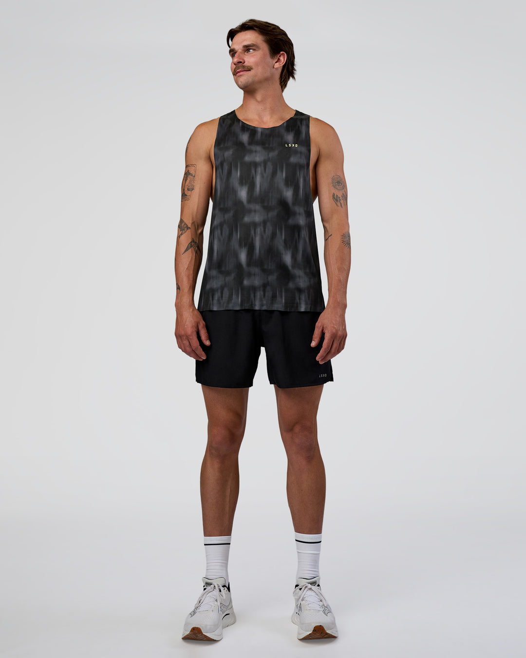 Man wearing Race Day Tank - Lunar Glow-Yellow Fizz | Model:Konnor | Size:M