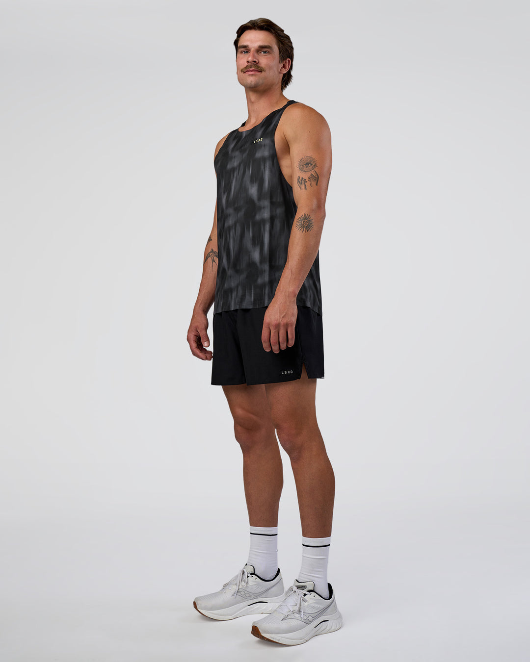 Man wearing Race Day Tank - Lunar Glow-Yellow Fizz | Model:Konnor | Size:M