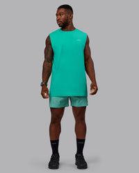 Man wearing Rep 5" Performance Shorts - Topographic Blue Bird