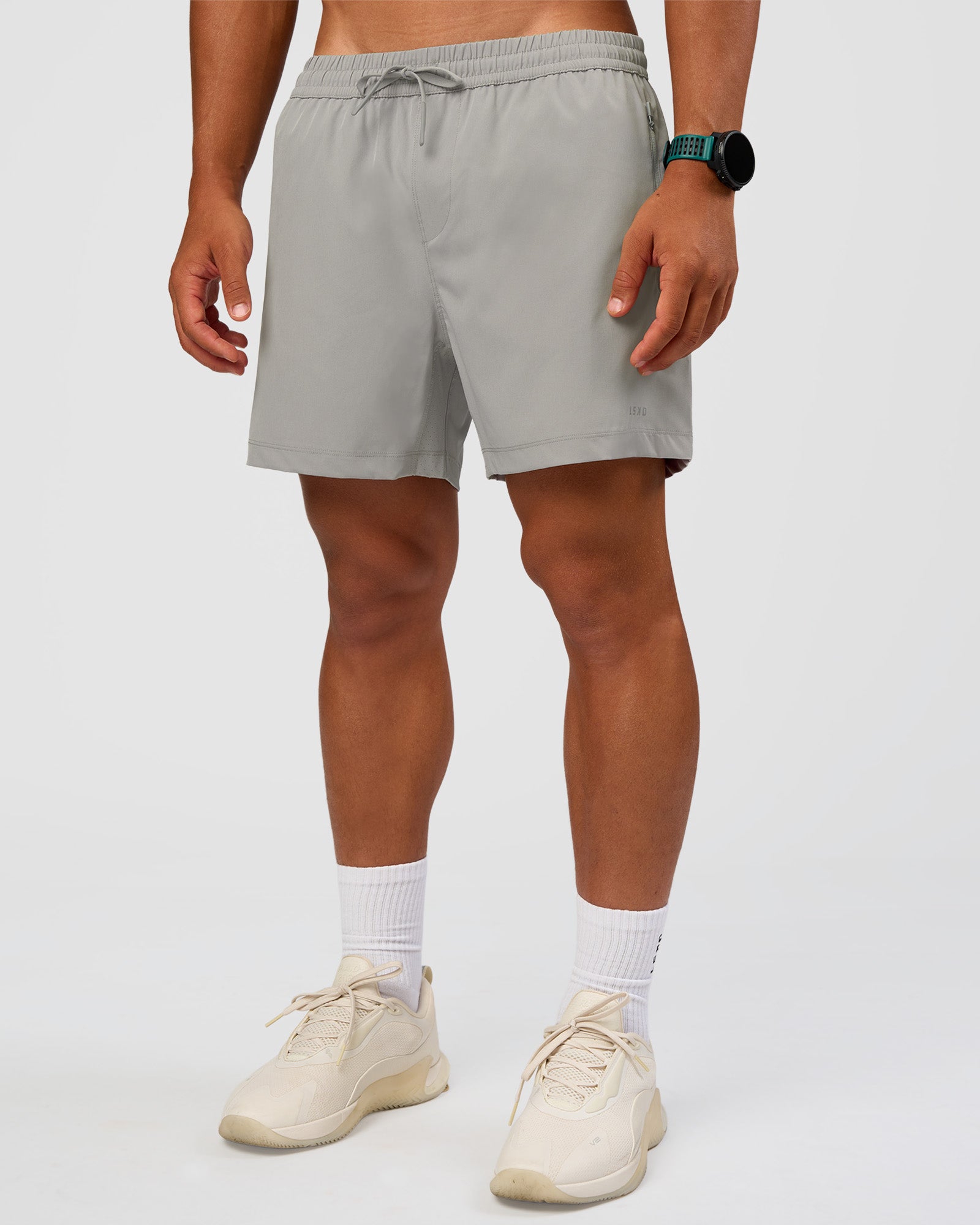 Man wearing Rep 5" Performance Short - Alloy | Model:George | Size:M