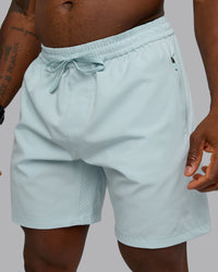 Man wearing Rep 7'' Performance Short in Skyride | Size:M