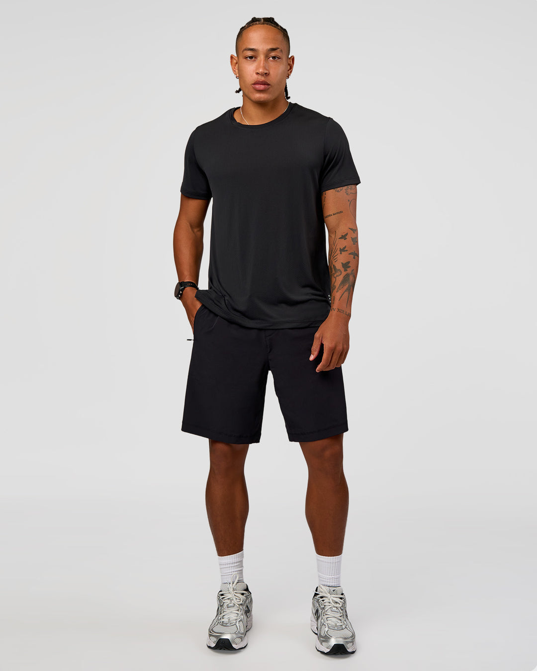 Man wearing Rep Training Tee - Black | Model:Malebo | Size:M - view 3