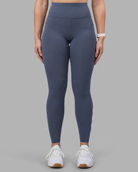 Woman wearing Rep Ultra High-Rise Full Length Legging Pockets - Night Shadow-White | Model:Amy | Size:M