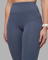 Woman wearing Rep Ultra High-Rise Full Length Legging Pockets - Night Shadow-White | Model:Amy | Size:M