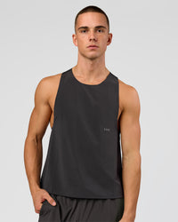 Man wearing Run Club Elevate Pace Running Tank - Onyx-Black | Model:Albert | Size:M