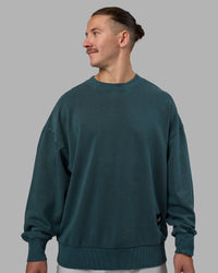 Man wearing Segmented Oversized Sweater - Abyssal | Model:Jaiden | Size:M