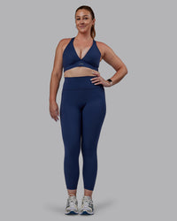 Woman wearing Stamina Sports Bra -(D/DD/E) - Future Navy | Model:Tegan | Size:M
