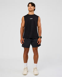 Man wearing Static Grit FLXCotton Tank - Black | Model:George | Size:M