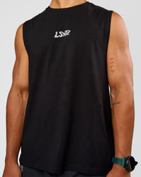Man wearing Static Grit FLXCotton Tank - Black | Model:George | Size:M