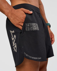 Man wearing Static Grit Lift 6" Short - Black-Alloy | Model:George | Size:M | Thumbnail Index: 4