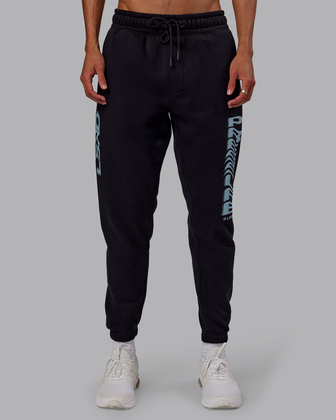 Man wearing Static Track Pant - Black-Skyride | Model:Jaxon | Size:M