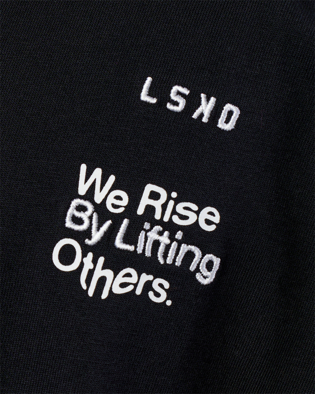 Man wearing Sticker Heavyweight Oversized Tee - Black-White | Model:Zoran | Size:M