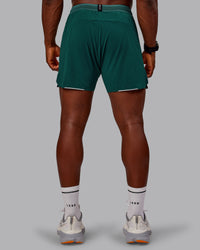 Man wearing UltraAir 5" Lined Performance Short in Dark Moss | Size:M
