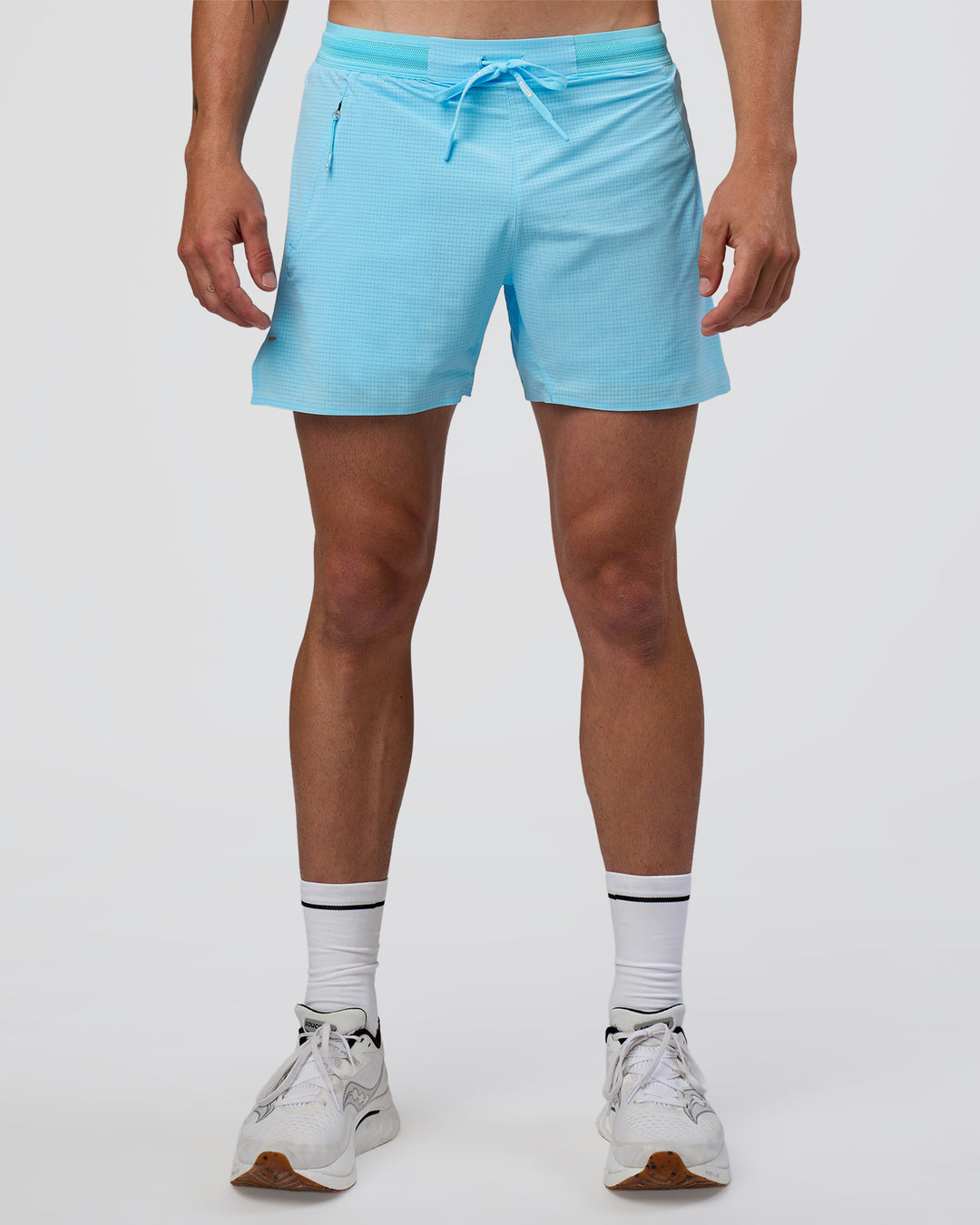Man wearing UltraAir 5" Lined Performance Short - Baltic Sea | Model:Konnor | Size:M