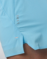 Man wearing UltraAir 5" Lined Performance Short - Baltic Sea | Model:Konnor | Size:M
