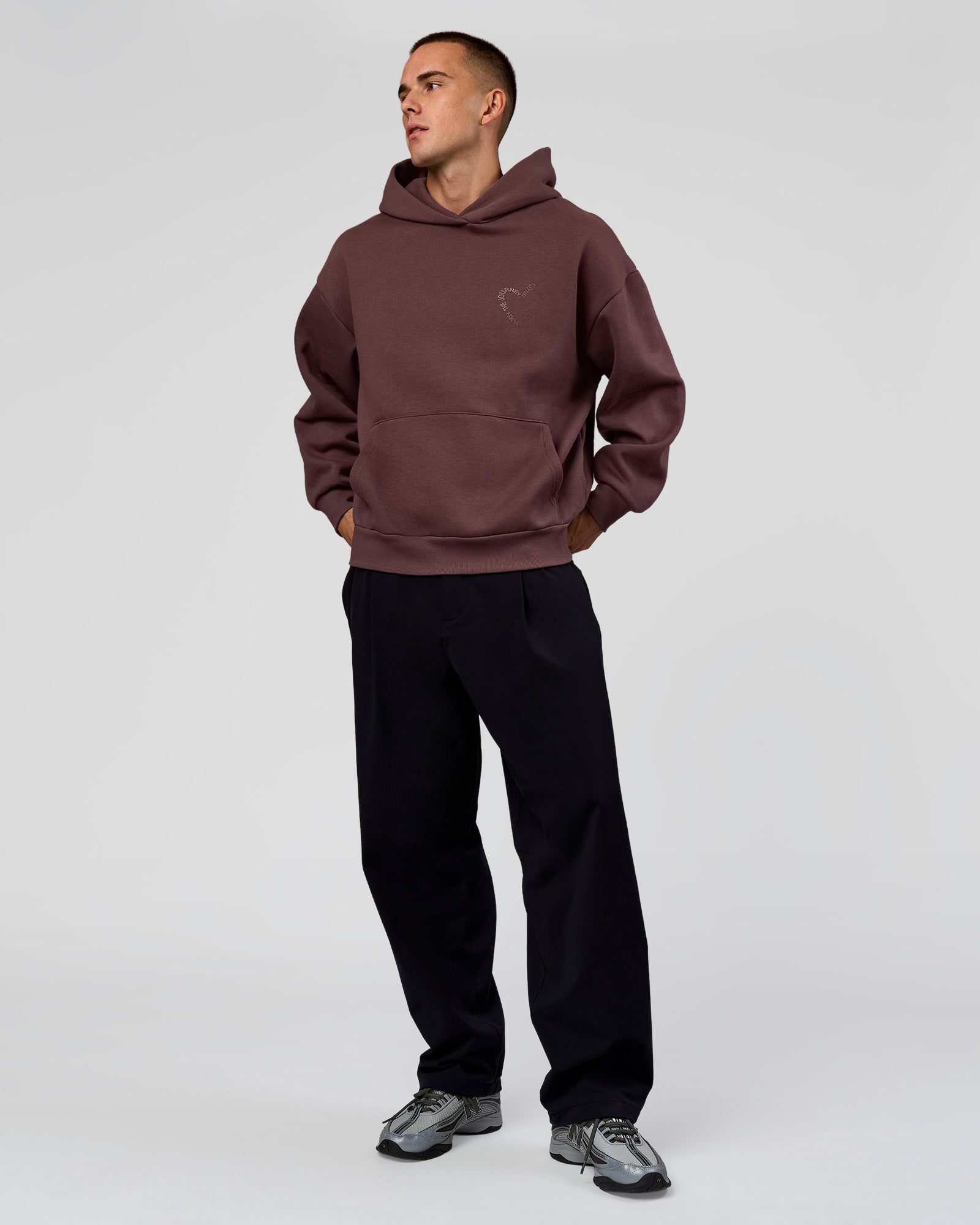 Unisex Love The Process Oversize Hoodie - Cocoa Powder-Hot