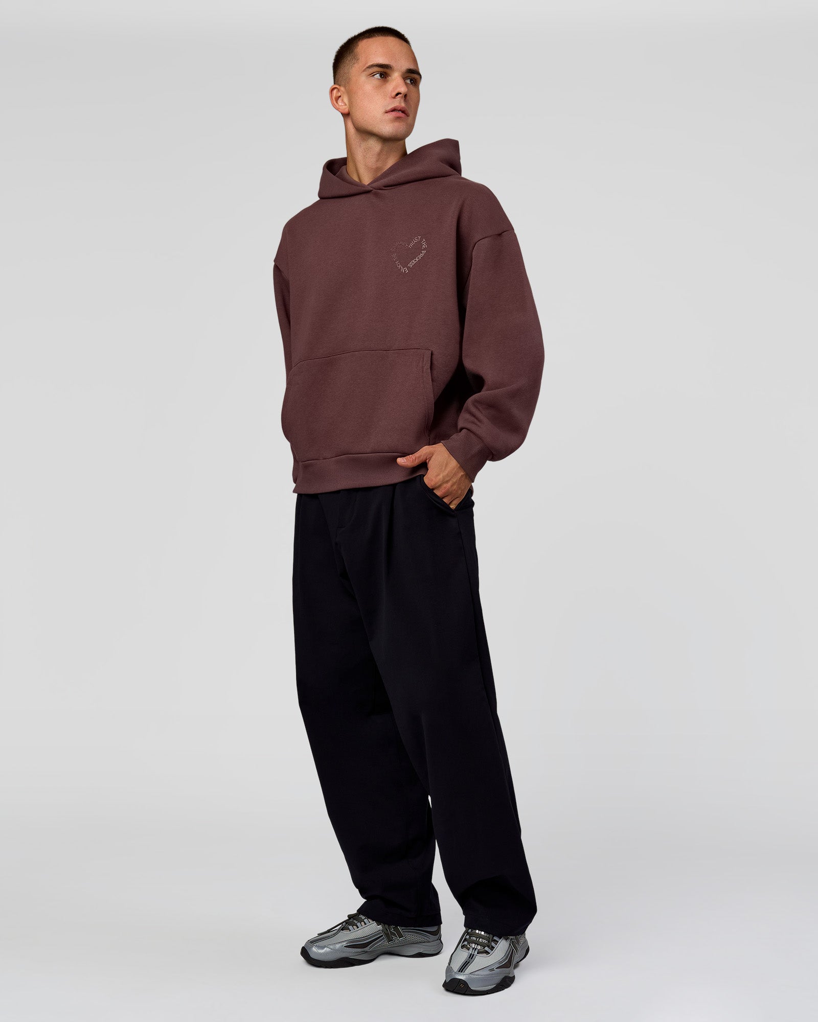 Unisex Love The Process Oversize Hoodie - Cocoa Powder-Hot