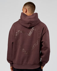 Man wearing Unisex Love The Process Oversize Hoodie - Cocoa Powder-Hot Chocolate | Model:Albert | Size:M