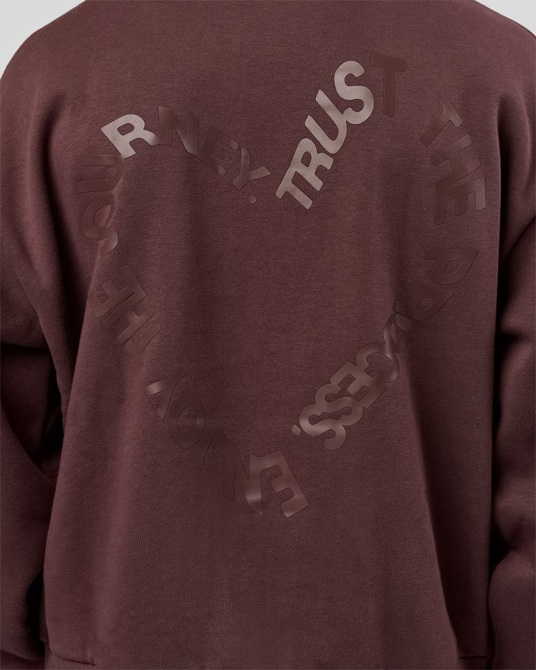 Man wearing Unisex Love The Process Oversize Hoodie - Cocoa Powder-Hot Chocolate | Model:Albert | Size:M